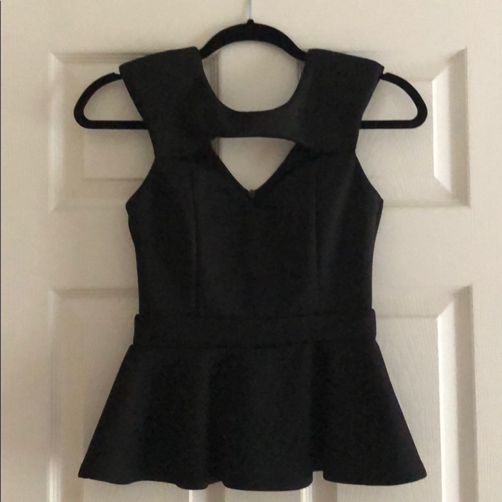 Black peplum tank top